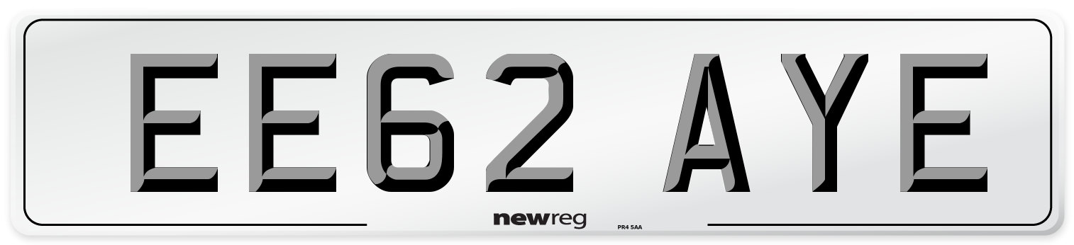 EE62 AYE Number Plate from New Reg